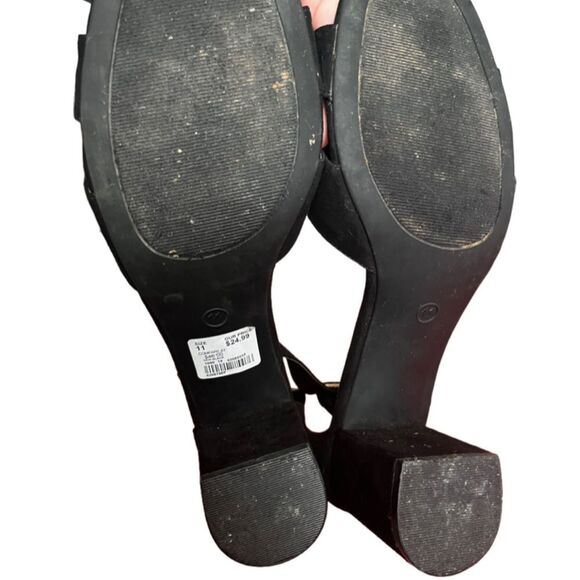 Velvet retro style pumps BLACK SIZE 11 - Picture 3 of 8